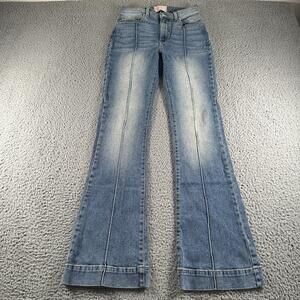 Revice Star Flare Jeans Womens 29(27 Fit) Blue High Rise Stretch Front Seam
